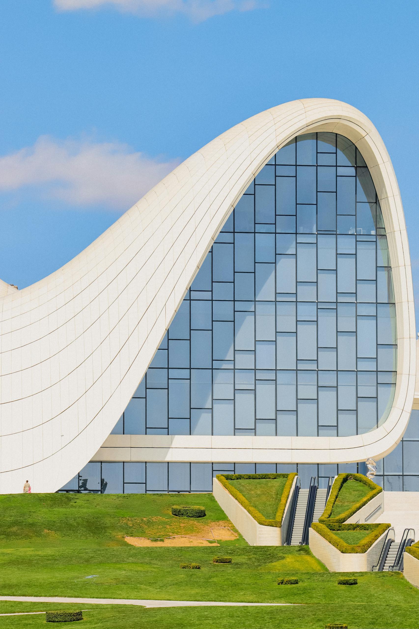 Facade of the Heydar Aliyev Centre in Baku, Azerbaijan
